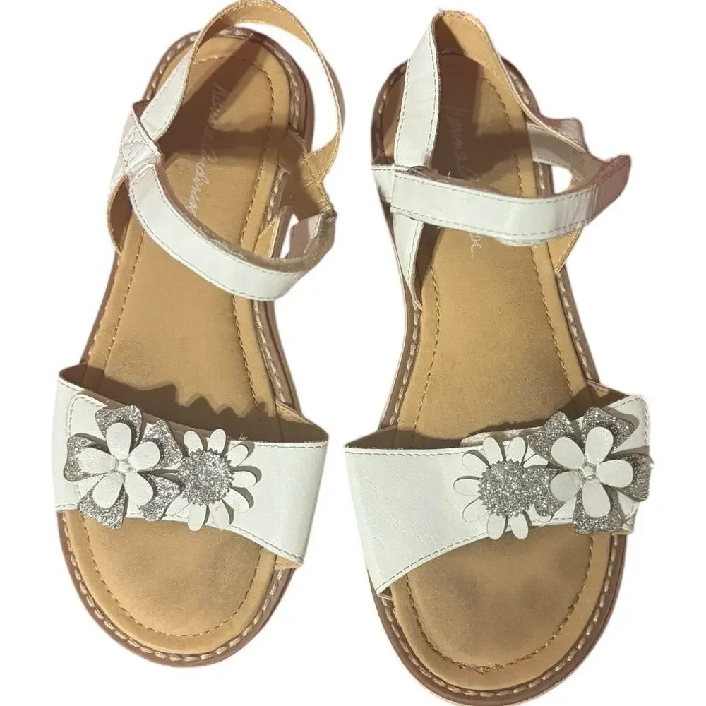 Hanna Andersson White Floral Katarina Sandals Size 2